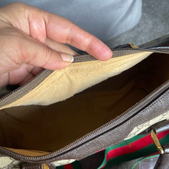 Authentic Gucci vintage web sherry line satchel bag 002.68.0069 (F301) - Picture 13 of 16